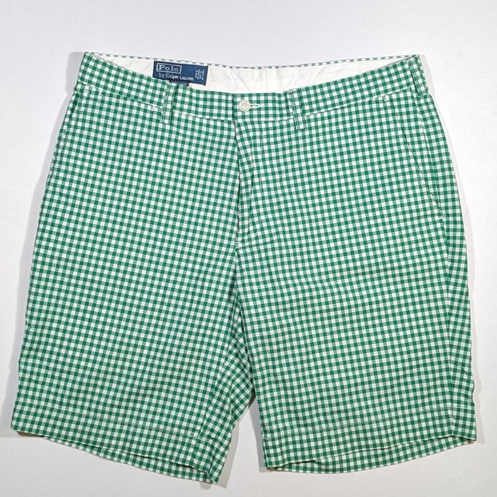 Polo Ralph Lauren Vintage Suffield Shorts 100% Cotton Green Men's Size 36 90s